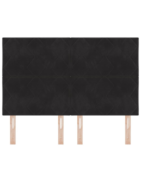 Testiera LED Nero 160 cm Velluto