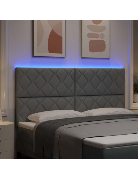 Testiera LED Grigio chiaro 180 cm Tessuto