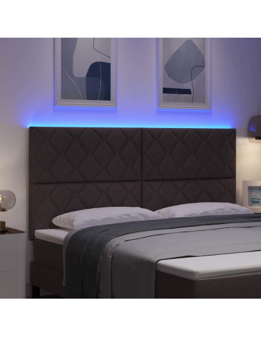 Testiera LED Marrone 180 cm Tessuto