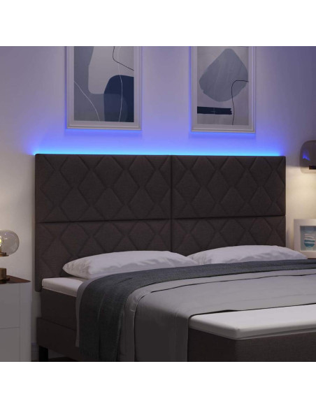 Testiera LED Marrone 180 cm Tessuto