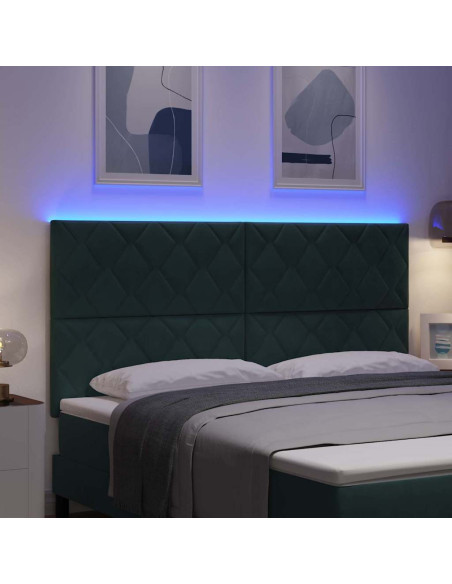 Testiera LED Verde Scuro 180 cm Velluto