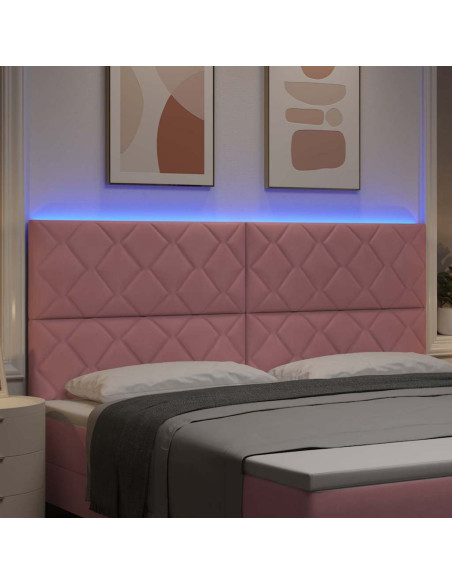 Testiera LED Rosa 200 cm Velluto