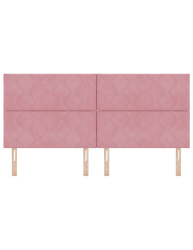 Testiera LED Rosa 200 cm Velluto