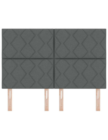 Testiera LED Grigio 144 cm Tessuto