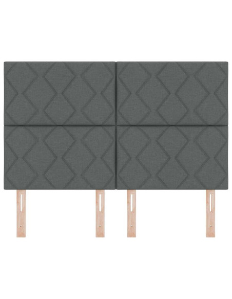 Testiera LED Grigio 144 cm Tessuto