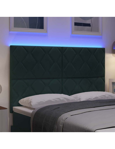 Testiera LED Verde Scuro 160 cm Velluto