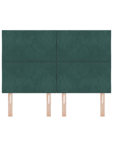 Testiera LED Verde Scuro 160 cm Velluto