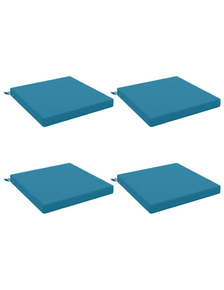 Cuscini per Sedia in 4 Pezzi SOEST 4 pz 100% Poliestere Azzurro