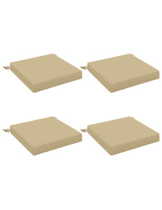 Cuscini per Sedia in 4 Pezzi SOEST 4 pz 100% Poliestere Beige