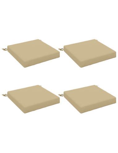 Cuscini per Sedia in 4 Pezzi SOEST 4 pz 100% Poliestere Beige