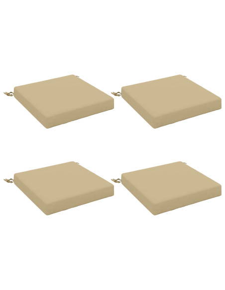 Cuscini per Sedia in 4 Pezzi SOEST 4 pz 100% Poliestere Beige