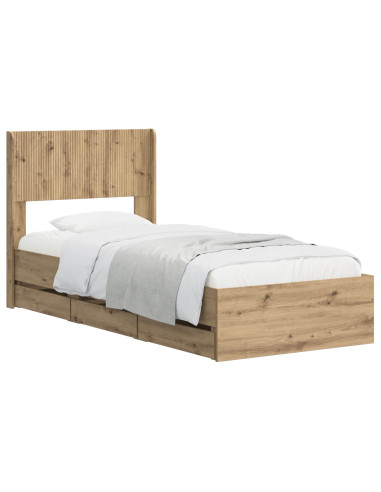 Struttura del letto con stoccaggio e testata Artisan Oak