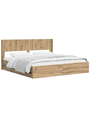 Struttura del letto con stoccaggio e testata Artisan Oak