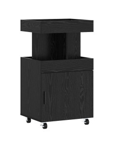 Carrello da Bar Rovere Nero 50 x 41 x 89 cm 2