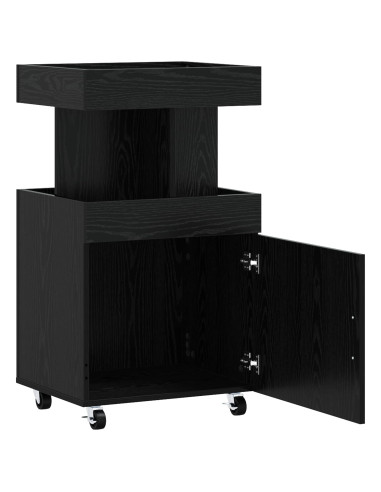 Carrello da Bar Rovere Nero 50 x 41 x 89 cm
