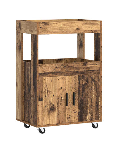Carrello da Bar Legno di quercia 60 x 39.5 x 89 cm