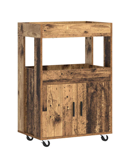 Carrello da Bar Legno di quercia 60 x 39.5 x 89 cm