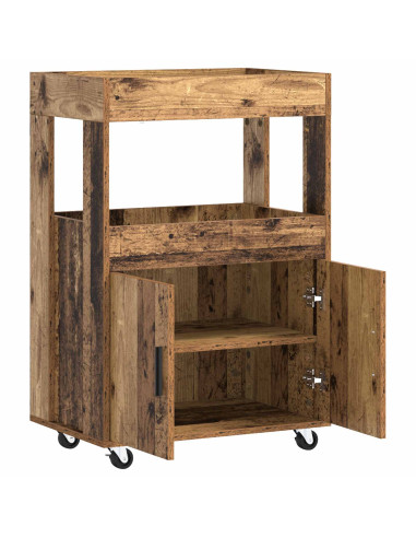 Carrello da Bar Legno di quercia 60 x 39.5 x 89 cm