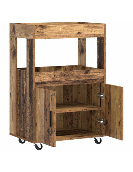 Carrello da Bar Legno di quercia 60 x 39.5 x 89 cm