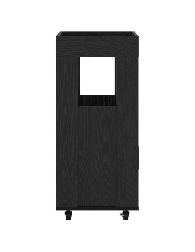 Carrello da Bar Rovere Nero 60 x 39.5 x 89 cm