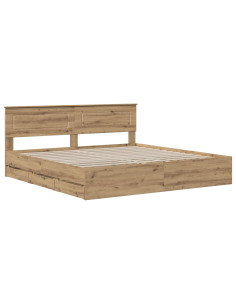 Bed Frame with Storage and Headboard Artisan Oak 180 x 200 cm 2