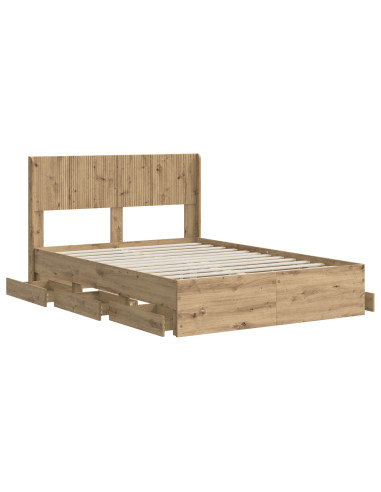 Struttura del letto con stoccaggio e testata Artisan Oak
