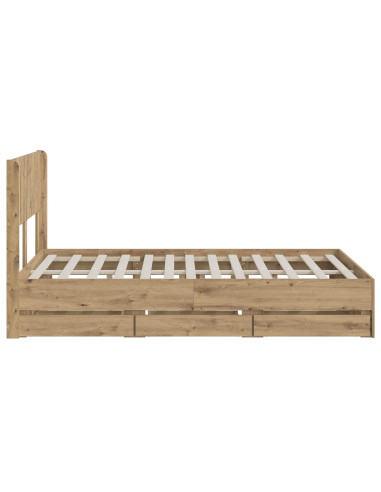 Struttura del letto con stoccaggio e testata Artisan Oak