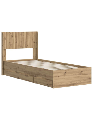Struttura del letto con stoccaggio e testata Artisan Oak