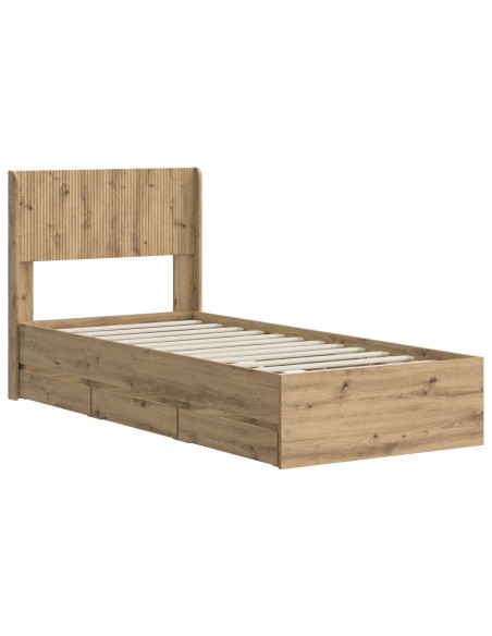 Struttura del letto con stoccaggio e testata Artisan Oak