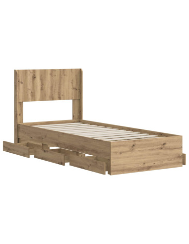 Struttura del letto con stoccaggio e testata Artisan Oak
