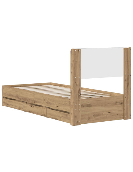 Struttura del letto con stoccaggio e testata Artisan Oak