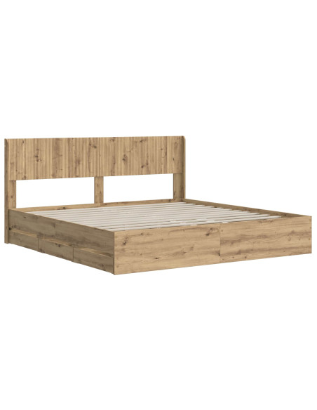 Struttura del letto con stoccaggio e testata Artisan Oak