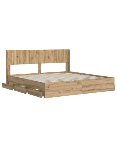 Struttura del letto con stoccaggio e testata Artisan Oak