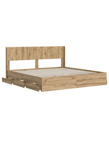 Struttura del letto con stoccaggio e testata Artisan Oak