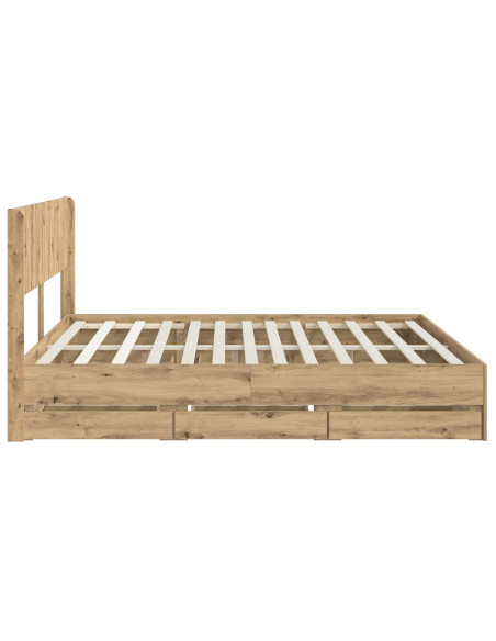 Struttura del letto con stoccaggio e testata Artisan Oak