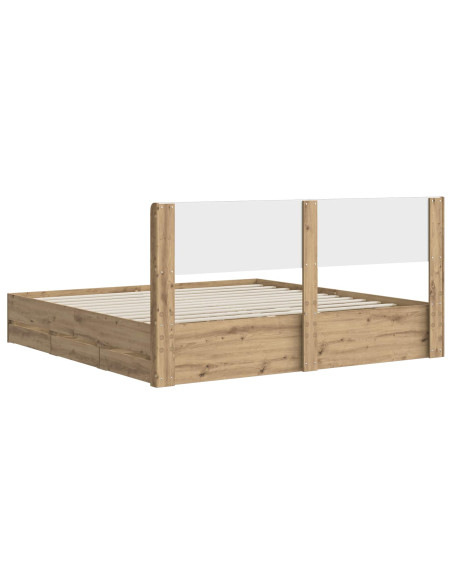 Struttura del letto con stoccaggio e testata Artisan Oak