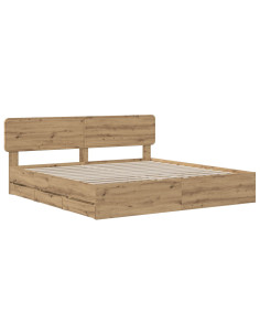 Bed Frame with Storage and Headboard Artisan Oak 180 x 200 cm 2