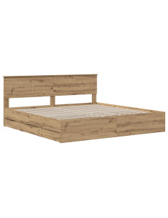 Bed Frame with Storage and Headboard Artisan Oak 180 x 200 cm 2