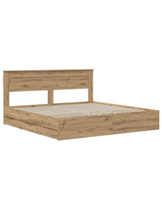 Bed Frame with Storage and Headboard Artisan Oak 180 x 200 cm 2
