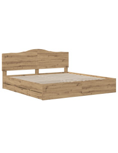 Bed Frame with Storage and Headboard Artisan Oak 180 x 200 cm 2