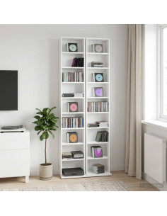 Mobile per CD 2 pz Bianco 33 x 23,5 x 175 cm