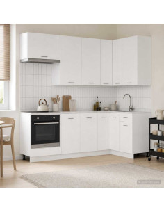 Unità Cucina LYON 8 pcs Bianco Legno ingegnerizzato