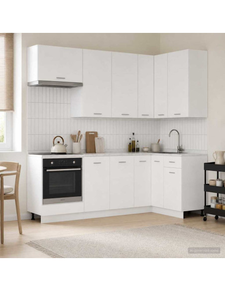 Unità Cucina LYON 8 pcs Bianco Legno ingegnerizzato