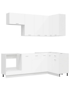 Unità Cucina LYON 8 pcs Bianco Legno ingegnerizzato 2