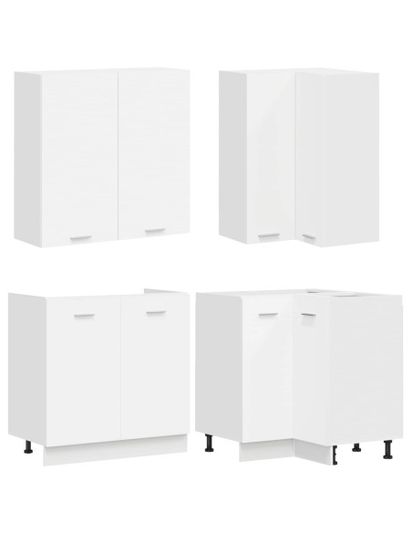 Unità Cucina LYON 8 pcs Bianco Legno ingegnerizzato