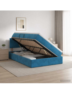 Letto con Contenitore Blu Scuro 120 x 200 cm Velluto