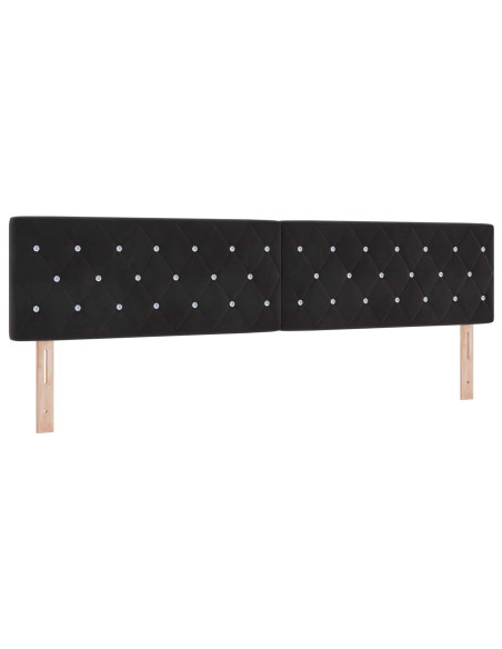 Letto con contenitore LED e materasso Nero 200 x 200 cm Velluto