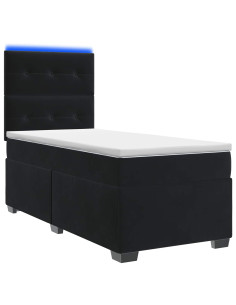 Letto box spring con materasso Nero 80 x 200 cm Velluto