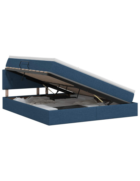 Letto con contenitore e materasso Blu 180 x 200 cm Velluto