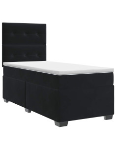 Letto box spring con materasso Nero 80 x 200 cm Velluto